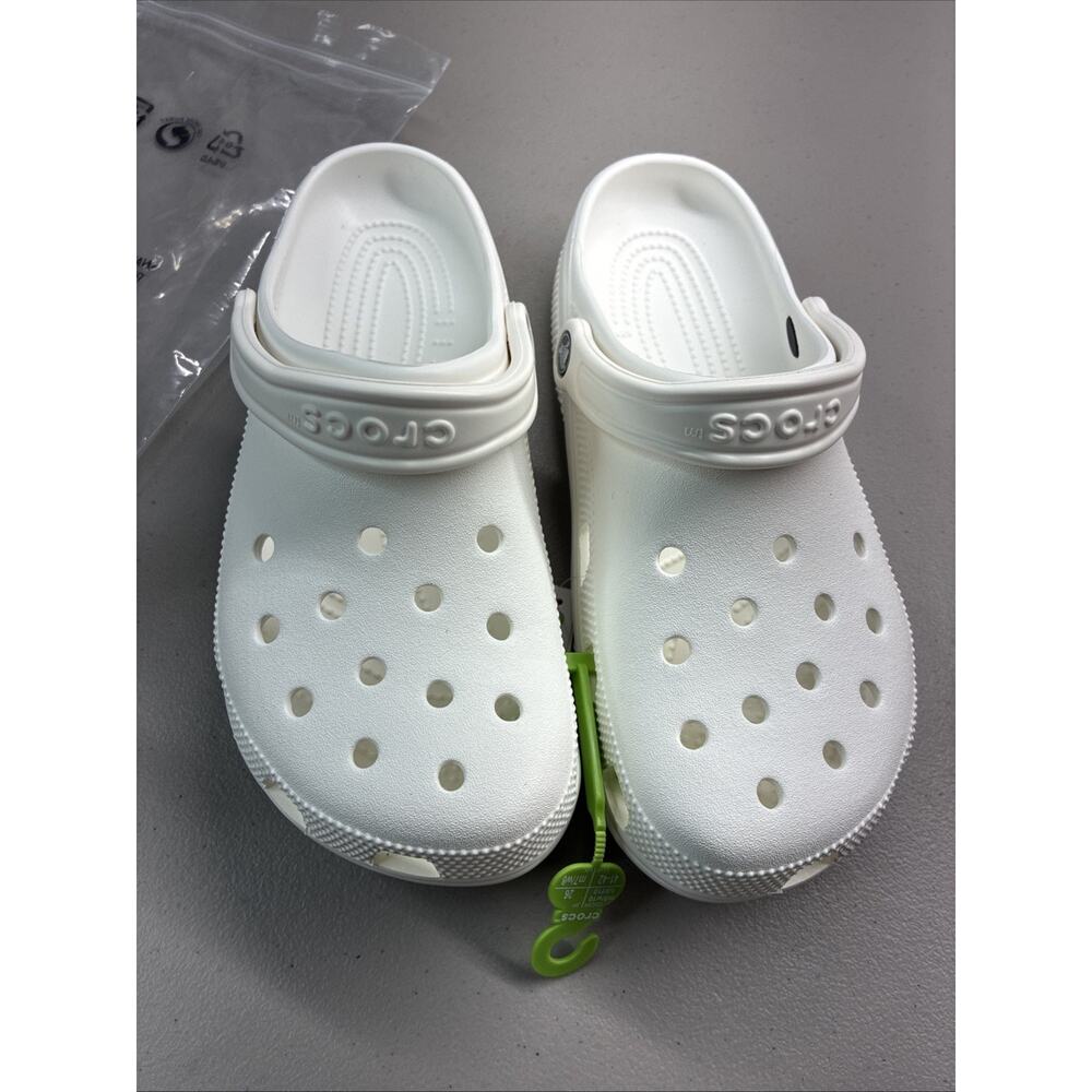 Crocs Unisex Classic Clogs Comfort Slip On Lightweight Sandals White M8 W10